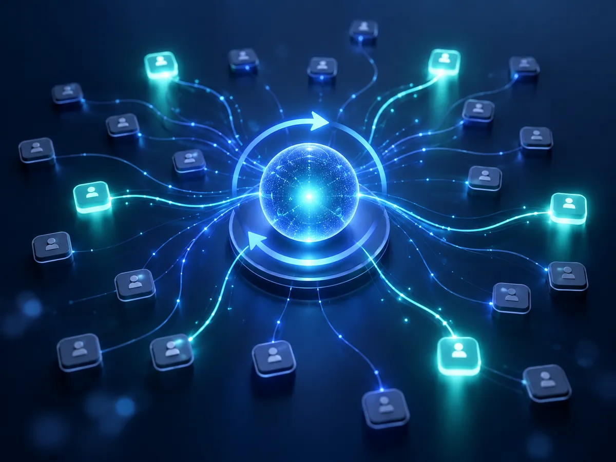 Decision engine selecting the highest-value actions from many possible members