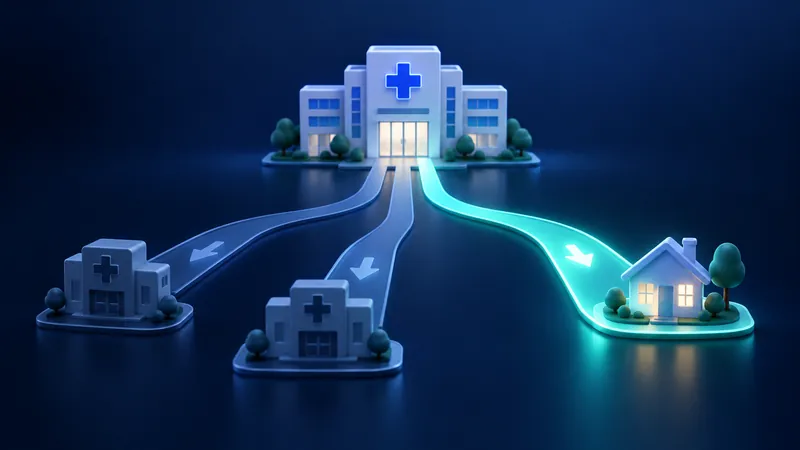 Care routed from hospital to home